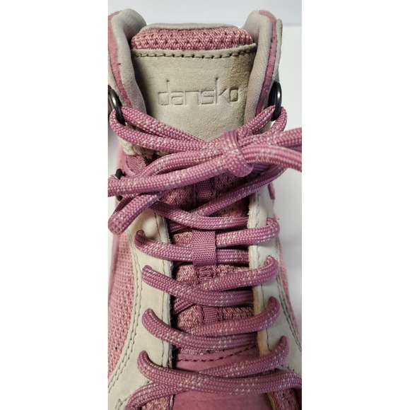 DANSKO Vibram Waterproof 38/7.5-8 US Leather &Fabric Rubber Sole Posy Mauve NWOT - Picture 9 of 13
